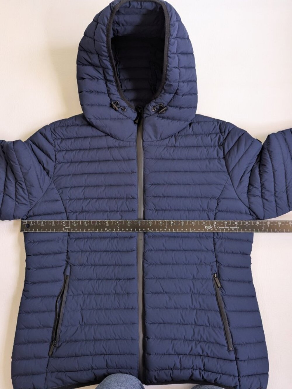BCBG MAX AZRIA Women's Puffer Quilted Jacket Size L Navy - Picture 7 of 11